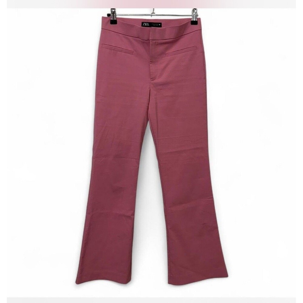 Zara Women's Pants Size Small Pink Straight Legs With Flare